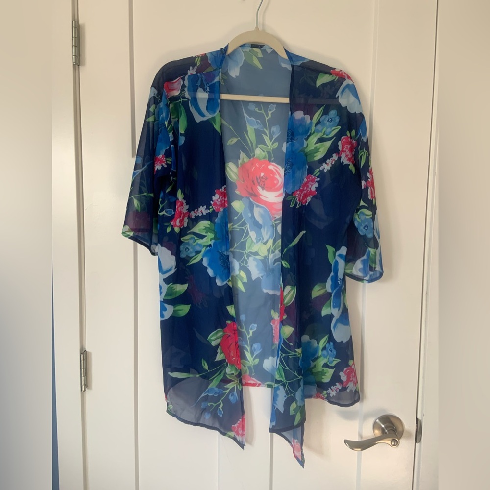 Sheer Floral cardigan/cover up